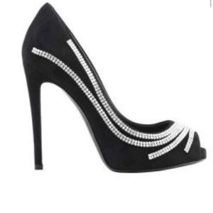 NWB Giuseppe Zanotti Cam Crystal Embellished Suede